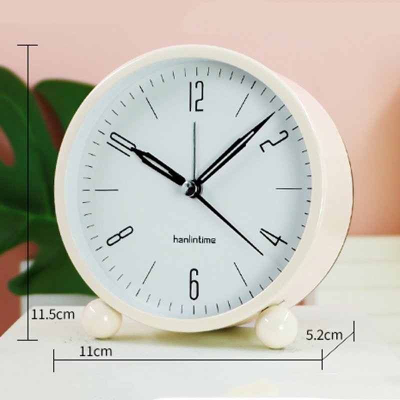 4 Inch Round Alarm Clock With Night Light Silent Large Digital Display Bedside Alarm Clock 