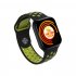 F8 Smart Watch Heart Rate Blood Pressure Blood Oxygen Monitoring Waterproof Smart Bracelet Black shell black green belt