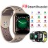 F8 Smart Watch Heart Rate Blood Pressure Blood Oxygen Monitoring Waterproof Smart Bracelet Golden shell pink belt