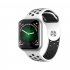 F8 Smart Watch Heart Rate Blood Pressure Blood Oxygen Monitoring Waterproof Smart Bracelet Silver shell white black belt