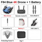 F84 Quadcopter Wireless RC Drone With 4K/5MP/0.3MP HD Camera WiFi FPV Helicopter Foldable Airplane For Children Gift Toy blue_4K 1B