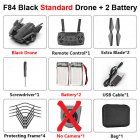 F84 Quadcopter Wireless RC Drone With 4K/5MP/0.3MP HD Camera WiFi FPV Helicopter Foldable Airplane For Children Gift Toy black_No camera 2B