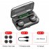 F9 3 Wireless Earbuds Waterproof Noise Canceling Earphones In Ear Stereo Headphones With Charging Case For Sports Gaming black rose gold ring