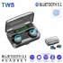 F9 3 Wireless Earbuds Waterproof Noise Canceling Earphones In Ear Stereo Headphones With Charging Case For Sports Gaming black white circle