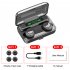 F9 3 Wireless Earbuds Waterproof Noise Canceling Earphones In Ear Stereo Headphones With Charging Case For Sports Gaming black white circle