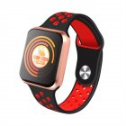 F9 <span style='color:#F7840C'>Smart</span> Bracelet Full Color Screen Touch Smartwatch Multiple Motion Patterns Heart Rate <span style='color:#F7840C'>Blood</span> Pressure Sleep Monitor Gold shell black red belt