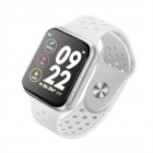 F9 Smart Bracelet Full Color Screen Touch <span style='color:#F7840C'>Smartwatch</span> Multiple Motion Patterns Heart Rate Blood Pressure Sleep Monitor Silver shell white belt