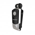 F960 Smart Bluetooth-compatible Headset 1-to-2 Telescopic Wireless Clip-on Earphone Handsfree Earbuds Black and silver