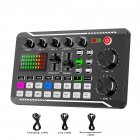 F998 Bluetooth compatible Sound  Card  Mixer  Kit Studio Recording Phone Computer Live Audio Mixer Pc Voice Mixing Console Amplifier F998 black