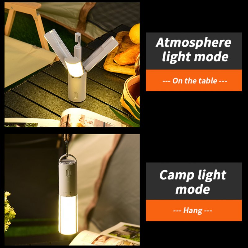 Folding LED Camping Lantern Flashlight 4000mAh 3 Modes Dimmable Waterproof Tent Lights For Emergency Power Outages 