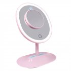 FASCINATE LED Makeup Mirror   Adjustable Lens 5 Times Magnifying Glass  Pink