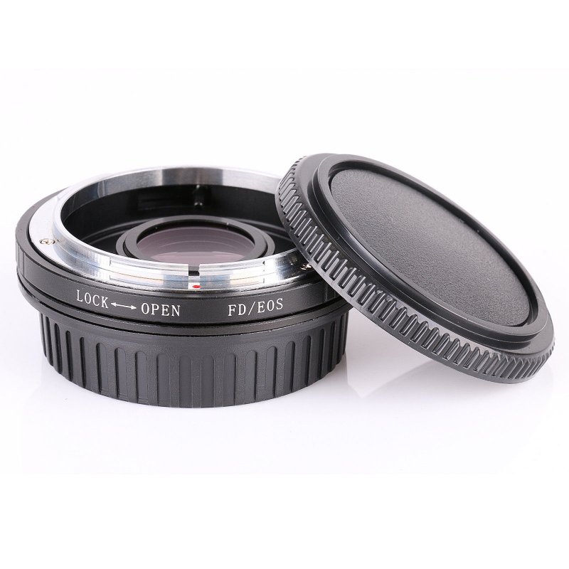 FD-EOS Mount Adapter for Canon FD Lens to Canon EOS EF Glass Focus Infinity  black