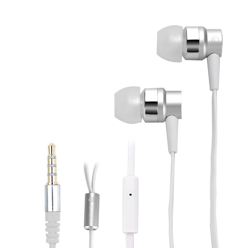  FESTORY F003 In-Ear Bass Earbuds (Silver)