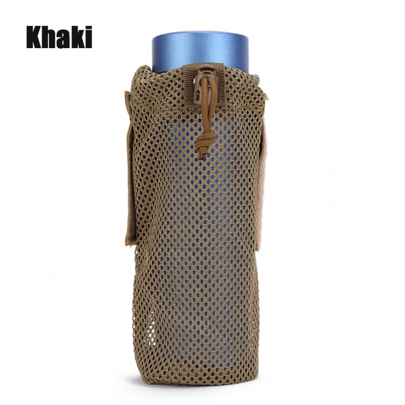 FGJ Lightweight Molle Outdoor Water Bottle Bag Camping Cycling Hiking Foldable Belt Holder Kettle Pouch  Khaki_9*23