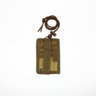 FGJ Outdoor Id Card Holder Card bag Neck Lanyard Key Ring Adjustable Loop Patch Document bag Khaki_13.5cm x 9cm