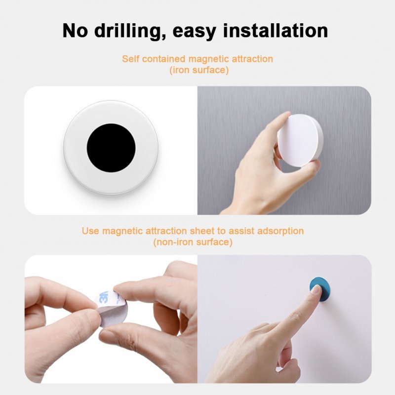 0.5W Led Night Light Dimming USB Rechargeable Energy Saving Magnetic Wall Light for Corridor Wardrobe c0137 Round