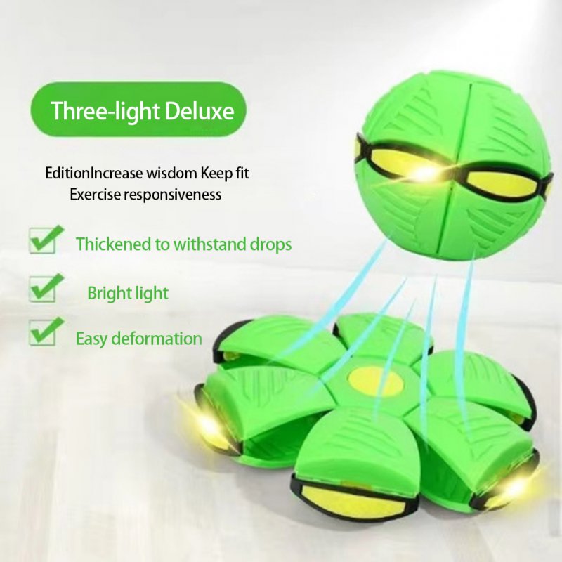 Flying Saucer Ball Magic Deformation UFO With Led Light Flying Toys Decompression Children Outdoor Fun Toys For Kids Gift 