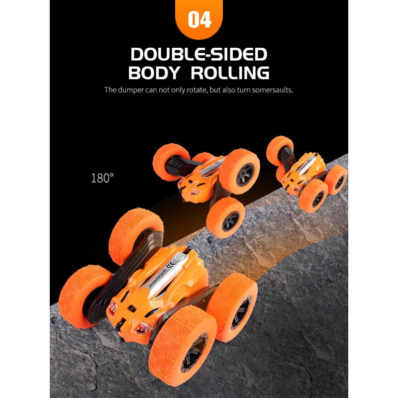 2.4ghz Remote Control Car Double Sided Tumbling 360 Degree Rotating Stunt Car With Light Gifts For Children 