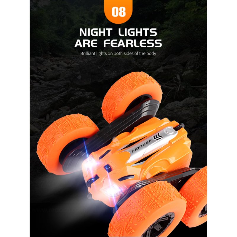 2.4ghz Remote Control Car Double Sided Tumbling 360 Degree Rotating Stunt Car With Light Gifts For Children 