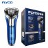 FLYCO Electric Shaver Rechargeable Wet Dry Rotary Razor Shaving Machine Pop Up Trimmer LED Charging Display blue European regulations