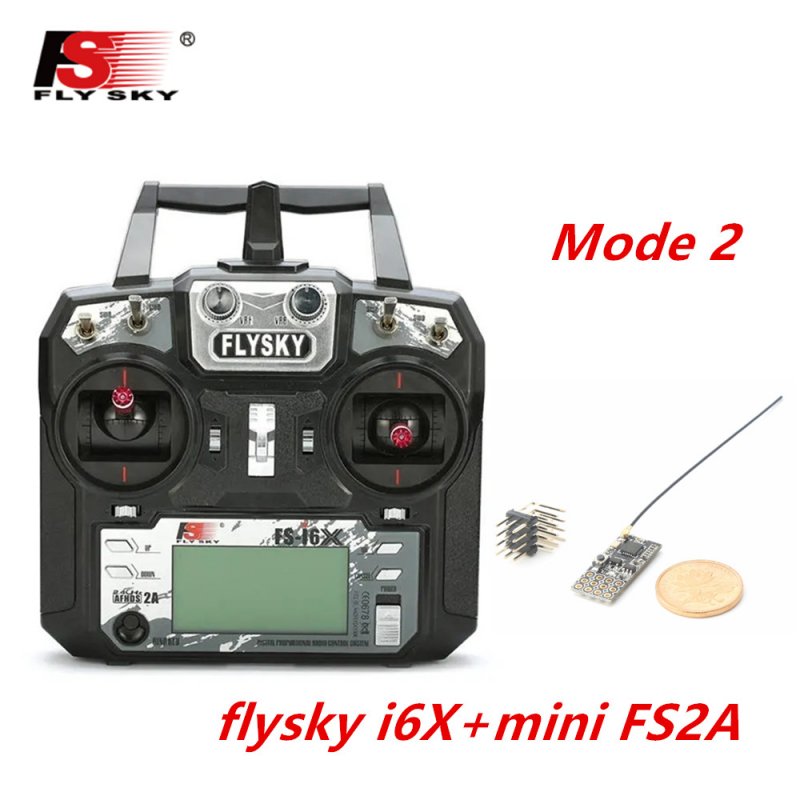 FLYSKY FS-i6X FS i6X 2.4GHz 10CH AFHDS 2A RC Transmitter X6B iA6B A8S iA10B iA6 Fli14+ Receiver for RC FPV Racing Drone Left hand single control+FS2A