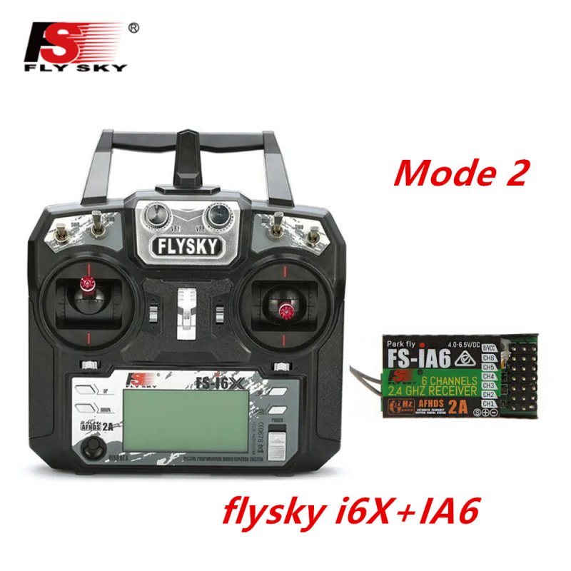 FLYSKY FS-i6X FS i6X 2.4GHz 10CH AFHDS 2A RC Transmitter X6B iA6B A8S iA10B iA6 Fli14+ Receiver for RC FPV Racing Drone Left hand single control+IA6