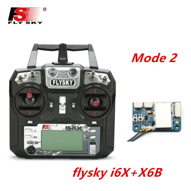 FLYSKY FS-i6X FS i6X 2.4GHz 10CH AFHDS 2A RC Transmitter X6B iA6B A8S iA10B iA6 Fli14+ Receiver for RC FPV Racing Drone Left hand single control+X6B
