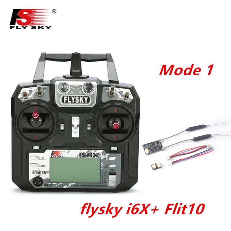 FLYSKY FS-i6X FS i6X 2.4GHz 10CH AFHDS 2A RC Transmitter X6B iA6B A8S iA10B iA6 Fli14+ Receiver for RC FPV Racing Drone Right hand single control+Flit10