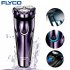 FLyco Electric Shaver with 3D Floating Heads Washable Shaver Electric LED Charging Display Shaving Machine purple British regulatory