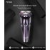 FLyco Electric Shaver with 3D Floating Heads Washable Shaver Electric LED Charging Display Shaving Machine purple European regulations