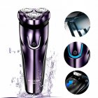 FLyco Electric Shaver with 3D Floating Heads Washable Shaver Electric LED Charging Display Shaving Machine purple_European regulations