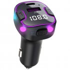 FM Transmitter Wireless USB Type C Car Charger Multi-functional MP3 Player Handsfree Calling Car Adapter black
