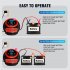 FOXSUR Car Battery Charger 12V 24V Automatic Smart Charger with Alligator Clips Short Circuit Protection Red US Plug