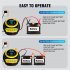 FOXSUR Car Battery Charger 12V 24V Automatic Smart Charger with Alligator Clips Short Circuit Protection Yellow US Plug