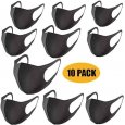 10pcs Thin Face Sponge Mask black