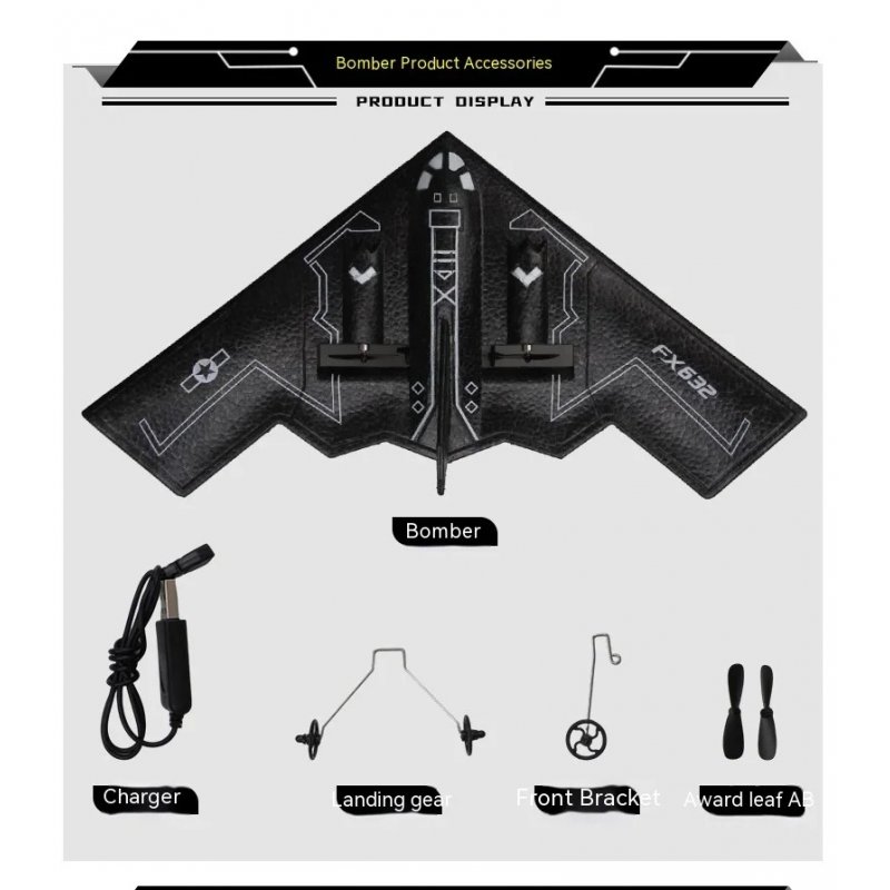 FX632 B2 Ghost Bomber USB Charging Remote Control Aircraft Model Toys FX632