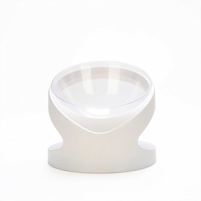 Cat Dog Pet  Bowl Separate Design Neck Protector Oblique Mouth Puppy Kitten Feeder Bowl transparent bowl_14.2 x 14.2 x 12.5