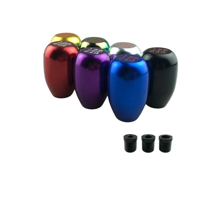 Car 5 Speed Gear Shift Knob Shifter Lever Stick with 3 Adapters 