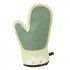 Fabric silicone Anti scalding  Gloves Kitchen Oven Heat Insulation Hand Protecter Green right hand