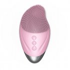 Facial Cleanser USB Rechargeable Multi-functional Face Cleansing Brush Eye Massager Pore Deep Cleansing Device girl pink