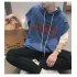 Fake Two piece Short Sleeves Sweater Loose Casual Pullover Top with Letters Decor for Man gray M