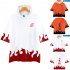 Fashion 3D Anime Naruto Pattern Color Hooded Short Sleeve T shirt Q 1088 YH09 Orange XXXL