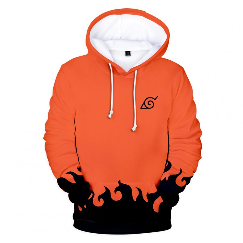 Fashion 3D Naruto Series Digital Printing Hooded Sweatshirt for Men Women Q-1088-YH03 Six generation orange_M
