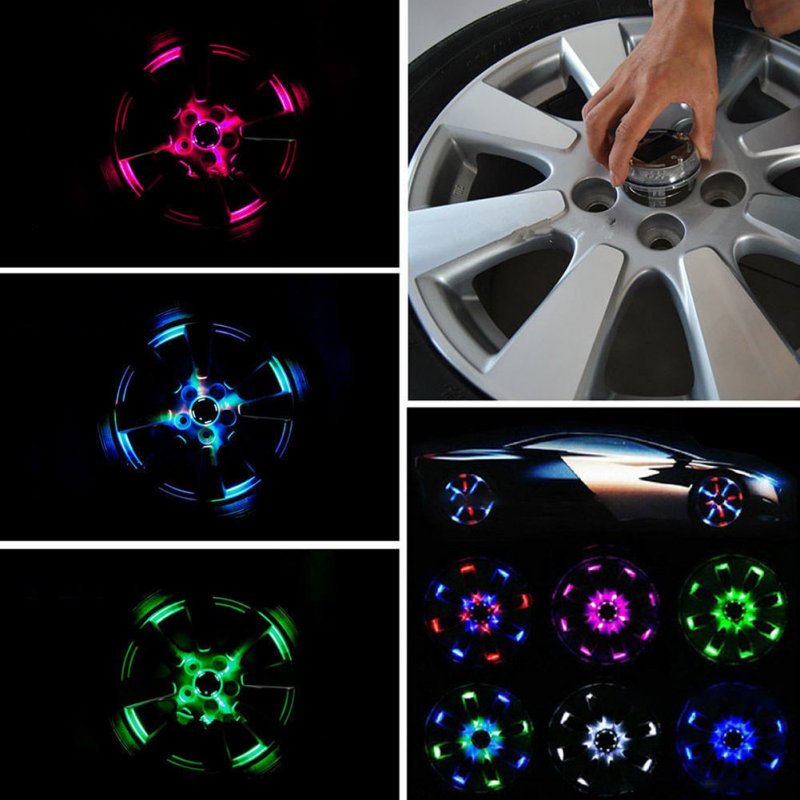 Fashion Attractive 4 Modes 12 LEDs Car Auto Solar Power Saving Flash Wheel Light Decor as shown