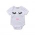 Fashion Baby Jumpsuit Parent child Clothing Mother Short Sleeve T shirt Cotton Sweat Absorbent Lips Eyes Pattern Baby Romper  70