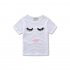 Fashion Baby Jumpsuit Parent child Clothing Mother Short Sleeve T shirt Cotton Sweat Absorbent Lips Eyes Pattern Baby Romper  70