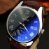 Fashion Business Style Small Pointer Luminous Calendar Lovers Watch Male white dial brown belt