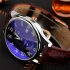 Fashion Business Style Small Pointer Luminous Calendar Lovers Watch Male white dial brown belt