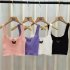 Fashion Butterfly Embroidered Crop Top For Women Trendy Multi color Retro Casual Sleeveless Tank Tops White One size
