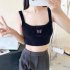 Fashion Butterfly Embroidered Crop Top For Women Trendy Multi color Retro Casual Sleeveless Tank Tops White One size